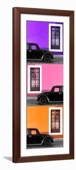 ¡Viva Mexico! Panoramic Collection - Three Black VW Beetle Cars XIV-Philippe Hugonnard-Framed Photographic Print