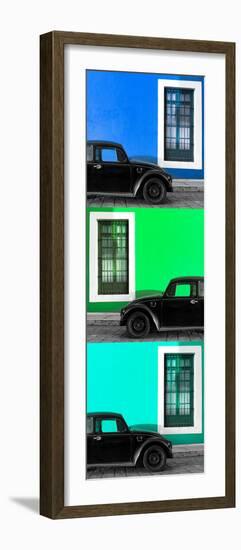 ¡Viva Mexico! Panoramic Collection - Three Black VW Beetle Cars XIX-Philippe Hugonnard-Framed Photographic Print