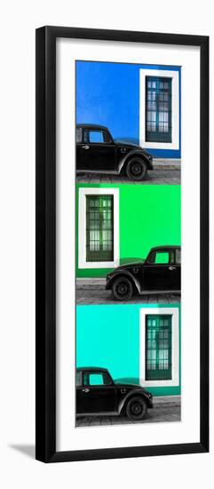 ¡Viva Mexico! Panoramic Collection - Three Black VW Beetle Cars XIX-Philippe Hugonnard-Framed Photographic Print