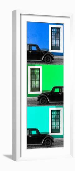 ¡Viva Mexico! Panoramic Collection - Three Black VW Beetle Cars XIX-Philippe Hugonnard-Framed Photographic Print