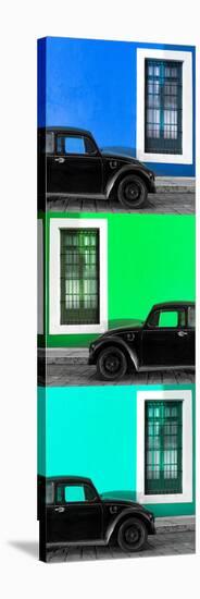 ¡Viva Mexico! Panoramic Collection - Three Black VW Beetle Cars XIX-Philippe Hugonnard-Stretched Canvas