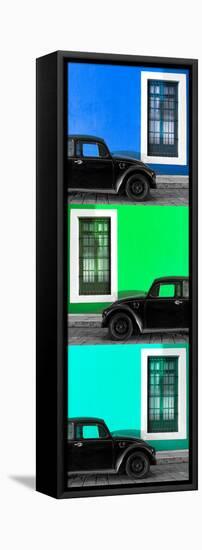 ¡Viva Mexico! Panoramic Collection - Three Black VW Beetle Cars XIX-Philippe Hugonnard-Framed Stretched Canvas