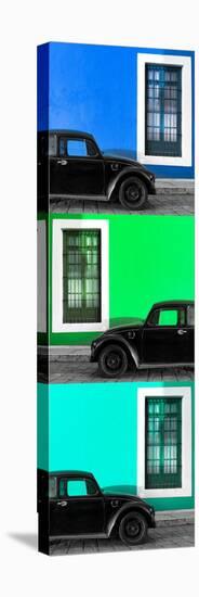 ¡Viva Mexico! Panoramic Collection - Three Black VW Beetle Cars XIX-Philippe Hugonnard-Stretched Canvas