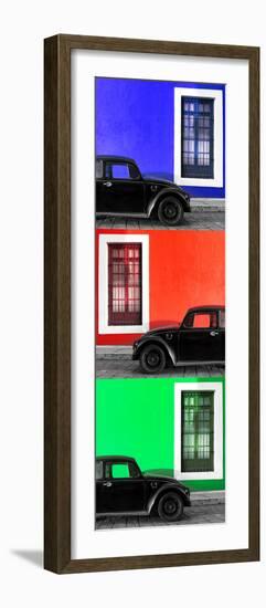 ¡Viva Mexico! Panoramic Collection - Three Black VW Beetle Cars XV-Philippe Hugonnard-Framed Photographic Print