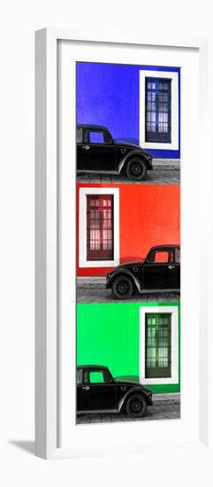 ¡Viva Mexico! Panoramic Collection - Three Black VW Beetle Cars XV-Philippe Hugonnard-Framed Photographic Print