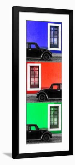 ¡Viva Mexico! Panoramic Collection - Three Black VW Beetle Cars XV-Philippe Hugonnard-Framed Photographic Print