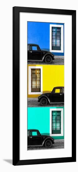 ¡Viva Mexico! Panoramic Collection - Three Black VW Beetle Cars XVI-Philippe Hugonnard-Framed Photographic Print