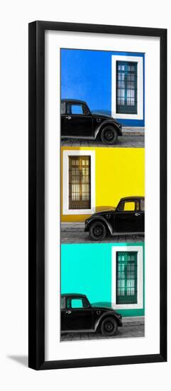 ¡Viva Mexico! Panoramic Collection - Three Black VW Beetle Cars XVI-Philippe Hugonnard-Framed Photographic Print