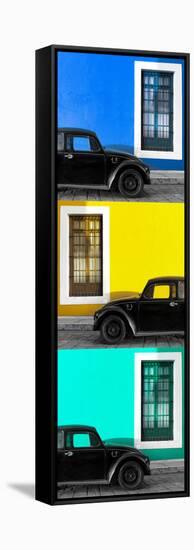 ¡Viva Mexico! Panoramic Collection - Three Black VW Beetle Cars XVI-Philippe Hugonnard-Framed Stretched Canvas
