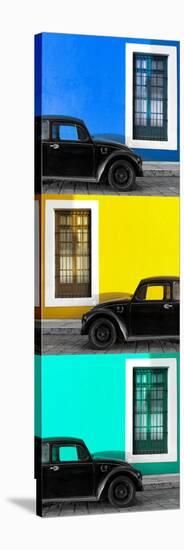 ¡Viva Mexico! Panoramic Collection - Three Black VW Beetle Cars XVI-Philippe Hugonnard-Stretched Canvas