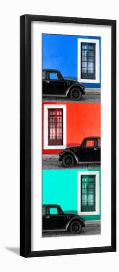 ¡Viva Mexico! Panoramic Collection - Three Black VW Beetle Cars XVII-Philippe Hugonnard-Framed Photographic Print