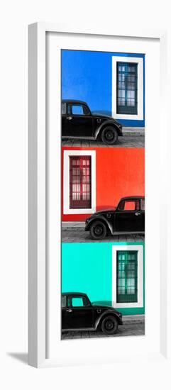 ¡Viva Mexico! Panoramic Collection - Three Black VW Beetle Cars XVII-Philippe Hugonnard-Framed Photographic Print