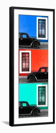 ¡Viva Mexico! Panoramic Collection - Three Black VW Beetle Cars XVII-Philippe Hugonnard-Framed Photographic Print