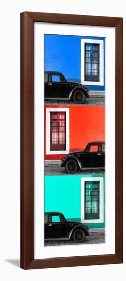 ¡Viva Mexico! Panoramic Collection - Three Black VW Beetle Cars XVII-Philippe Hugonnard-Framed Photographic Print