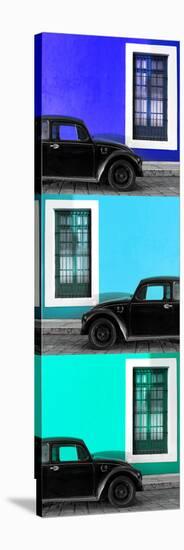 ¡Viva Mexico! Panoramic Collection - Three Black VW Beetle Cars XVIII-Philippe Hugonnard-Stretched Canvas