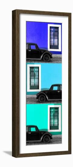 ¡Viva Mexico! Panoramic Collection - Three Black VW Beetle Cars XVIII-Philippe Hugonnard-Framed Photographic Print