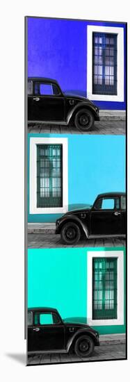 ¡Viva Mexico! Panoramic Collection - Three Black VW Beetle Cars XVIII-Philippe Hugonnard-Mounted Photographic Print