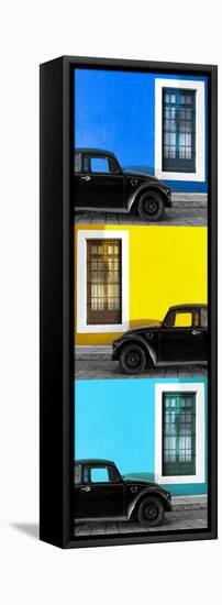 ¡Viva Mexico! Panoramic Collection - Three Black VW Beetle Cars XX-Philippe Hugonnard-Framed Stretched Canvas