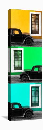 ¡Viva Mexico! Panoramic Collection - Three Black VW Beetle Cars XXI-Philippe Hugonnard-Stretched Canvas