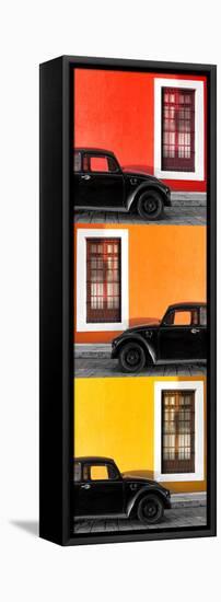 ¡Viva Mexico! Panoramic Collection - Three Black VW Beetle Cars XXII-Philippe Hugonnard-Framed Stretched Canvas