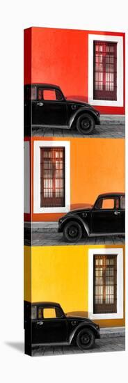 ¡Viva Mexico! Panoramic Collection - Three Black VW Beetle Cars XXII-Philippe Hugonnard-Stretched Canvas