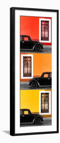 ¡Viva Mexico! Panoramic Collection - Three Black VW Beetle Cars XXII-Philippe Hugonnard-Framed Photographic Print