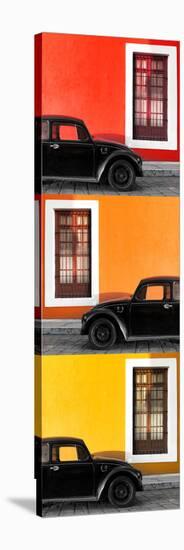 ¡Viva Mexico! Panoramic Collection - Three Black VW Beetle Cars XXII-Philippe Hugonnard-Stretched Canvas