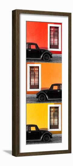 ¡Viva Mexico! Panoramic Collection - Three Black VW Beetle Cars XXII-Philippe Hugonnard-Framed Photographic Print
