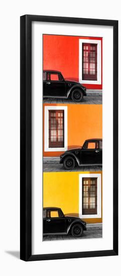 ¡Viva Mexico! Panoramic Collection - Three Black VW Beetle Cars XXII-Philippe Hugonnard-Framed Photographic Print