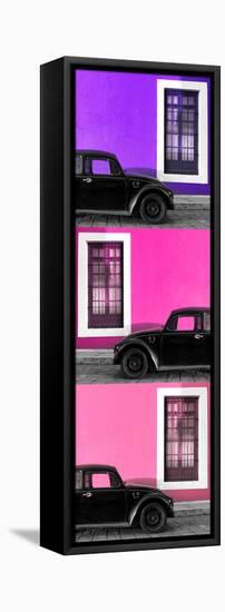 ¡Viva Mexico! Panoramic Collection - Three Black VW Beetle Cars XXIII-Philippe Hugonnard-Framed Stretched Canvas