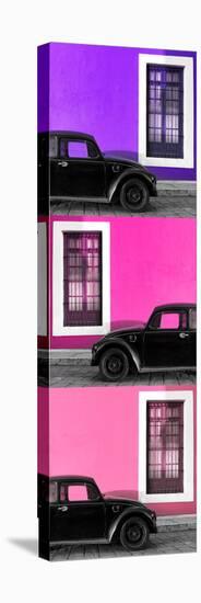 ¡Viva Mexico! Panoramic Collection - Three Black VW Beetle Cars XXIII-Philippe Hugonnard-Stretched Canvas