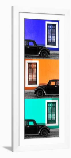 ¡Viva Mexico! Panoramic Collection - Three Black VW Beetle Cars XXIV-Philippe Hugonnard-Framed Photographic Print