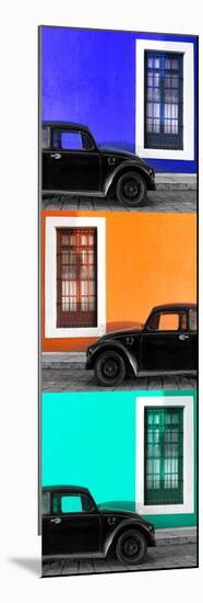 ¡Viva Mexico! Panoramic Collection - Three Black VW Beetle Cars XXIV-Philippe Hugonnard-Mounted Photographic Print