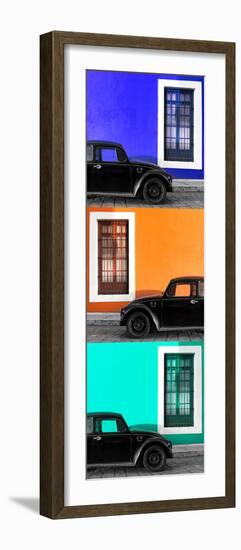 ¡Viva Mexico! Panoramic Collection - Three Black VW Beetle Cars XXIV-Philippe Hugonnard-Framed Photographic Print