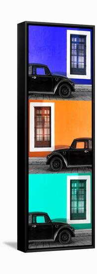 ¡Viva Mexico! Panoramic Collection - Three Black VW Beetle Cars XXIV-Philippe Hugonnard-Framed Stretched Canvas