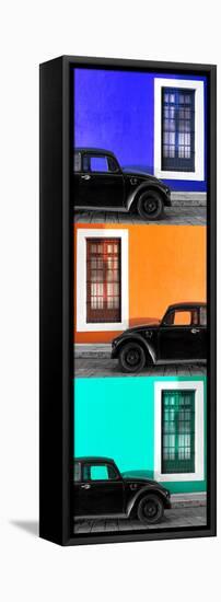 ¡Viva Mexico! Panoramic Collection - Three Black VW Beetle Cars XXIV-Philippe Hugonnard-Framed Stretched Canvas