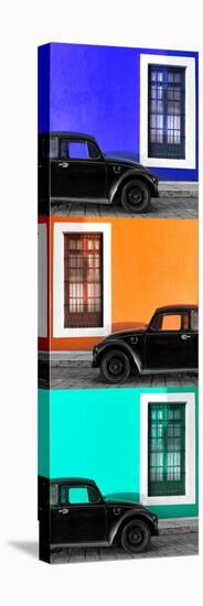 ¡Viva Mexico! Panoramic Collection - Three Black VW Beetle Cars XXIV-Philippe Hugonnard-Stretched Canvas