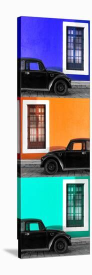 ¡Viva Mexico! Panoramic Collection - Three Black VW Beetle Cars XXIV-Philippe Hugonnard-Stretched Canvas