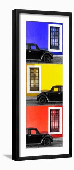 ¡Viva Mexico! Panoramic Collection - Three Black VW Beetle Cars XXV-Philippe Hugonnard-Framed Photographic Print