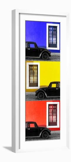 ¡Viva Mexico! Panoramic Collection - Three Black VW Beetle Cars XXV-Philippe Hugonnard-Framed Photographic Print