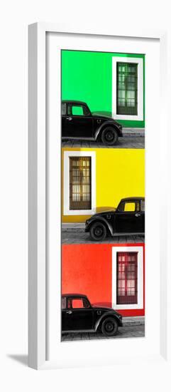 ¡Viva Mexico! Panoramic Collection - Three Black VW Beetle Cars XXVI-Philippe Hugonnard-Framed Photographic Print