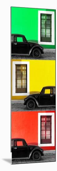 ¡Viva Mexico! Panoramic Collection - Three Black VW Beetle Cars XXVI-Philippe Hugonnard-Mounted Photographic Print