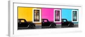 ¡Viva Mexico! Panoramic Collection - Three Black VW Beetle Cars-Philippe Hugonnard-Framed Photographic Print