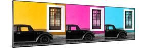 ¡Viva Mexico! Panoramic Collection - Three Black VW Beetle Cars-Philippe Hugonnard-Mounted Photographic Print