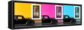 ¡Viva Mexico! Panoramic Collection - Three Black VW Beetle Cars-Philippe Hugonnard-Framed Stretched Canvas