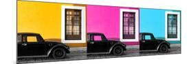 ¡Viva Mexico! Panoramic Collection - Three Black VW Beetle Cars-Philippe Hugonnard-Mounted Photographic Print