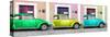 ¡Viva Mexico! Panoramic Collection - Three VW Beetle Cars with Colors Street Wall I-Philippe Hugonnard-Stretched Canvas