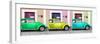 ¡Viva Mexico! Panoramic Collection - Three VW Beetle Cars with Colors Street Wall I-Philippe Hugonnard-Framed Photographic Print