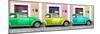 ¡Viva Mexico! Panoramic Collection - Three VW Beetle Cars with Colors Street Wall I-Philippe Hugonnard-Mounted Photographic Print