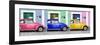 ¡Viva Mexico! Panoramic Collection - Three VW Beetle Cars with Colors Street Wall III-Philippe Hugonnard-Framed Photographic Print